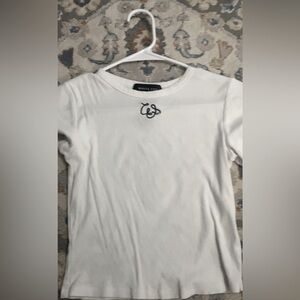 cute white fox fitted tee